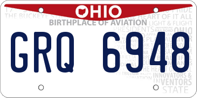 OH license plate GRQ6948