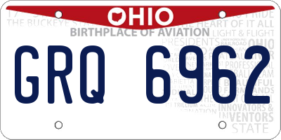 OH license plate GRQ6962
