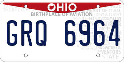 OH license plate GRQ6964