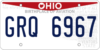 OH license plate GRQ6967