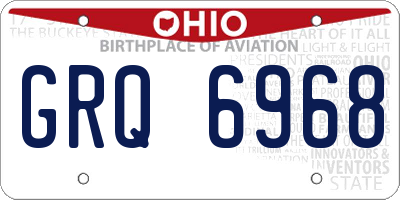 OH license plate GRQ6968