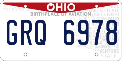 OH license plate GRQ6978