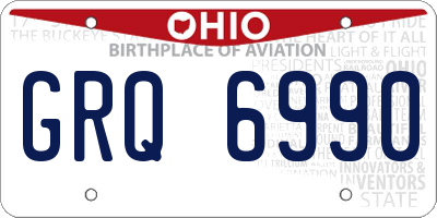 OH license plate GRQ6990