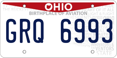 OH license plate GRQ6993