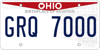 OH license plate GRQ7000