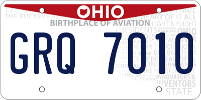 OH license plate GRQ7010