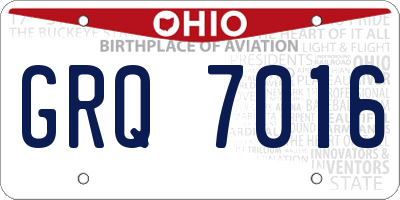OH license plate GRQ7016