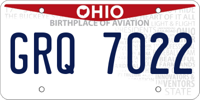 OH license plate GRQ7022