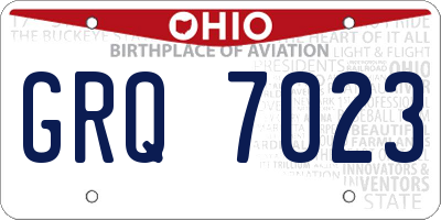 OH license plate GRQ7023