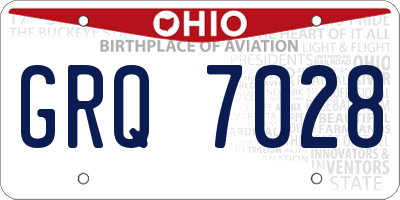 OH license plate GRQ7028
