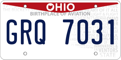 OH license plate GRQ7031