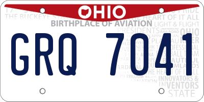 OH license plate GRQ7041