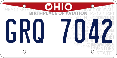 OH license plate GRQ7042