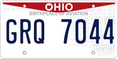 OH license plate GRQ7044
