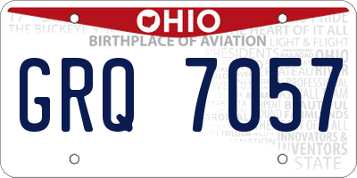 OH license plate GRQ7057