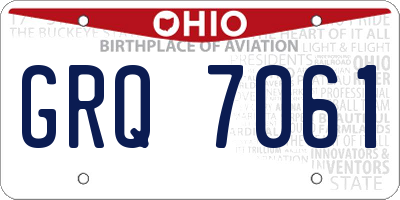 OH license plate GRQ7061