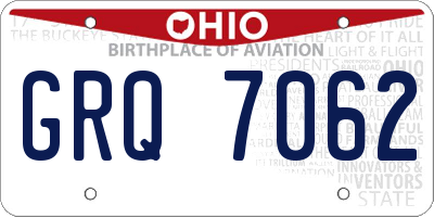 OH license plate GRQ7062