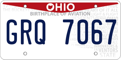 OH license plate GRQ7067