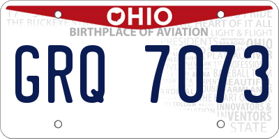 OH license plate GRQ7073