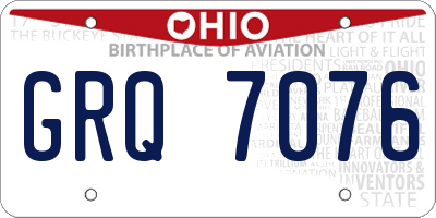 OH license plate GRQ7076