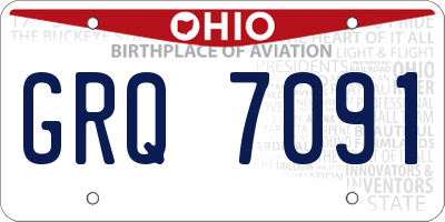 OH license plate GRQ7091