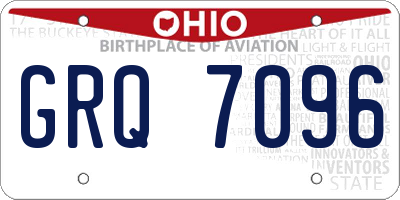 OH license plate GRQ7096