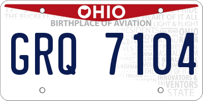 OH license plate GRQ7104