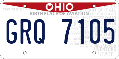 OH license plate GRQ7105