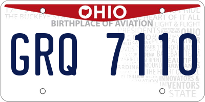 OH license plate GRQ7110