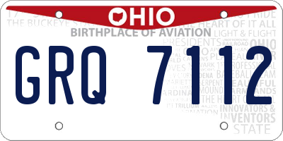 OH license plate GRQ7112