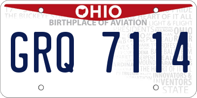 OH license plate GRQ7114