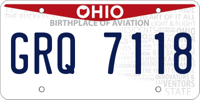 OH license plate GRQ7118