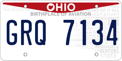 OH license plate GRQ7134