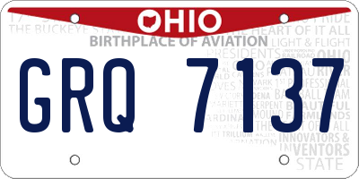 OH license plate GRQ7137