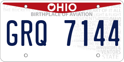 OH license plate GRQ7144