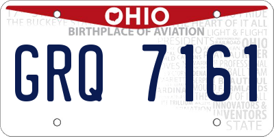 OH license plate GRQ7161