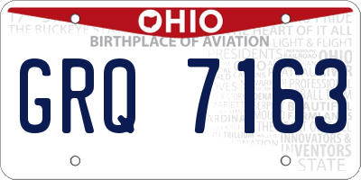 OH license plate GRQ7163