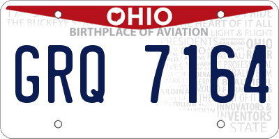 OH license plate GRQ7164