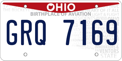 OH license plate GRQ7169