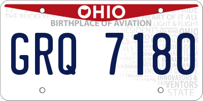 OH license plate GRQ7180