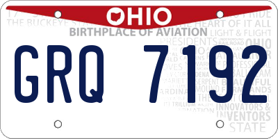 OH license plate GRQ7192
