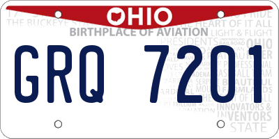 OH license plate GRQ7201