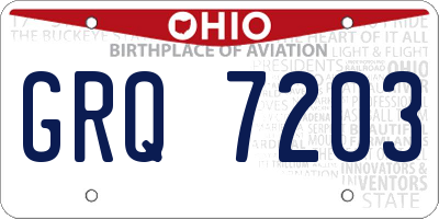 OH license plate GRQ7203