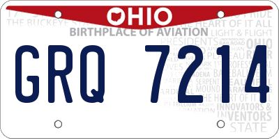 OH license plate GRQ7214