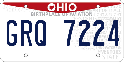 OH license plate GRQ7224