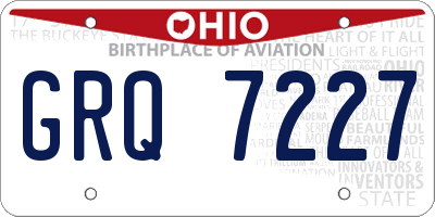 OH license plate GRQ7227