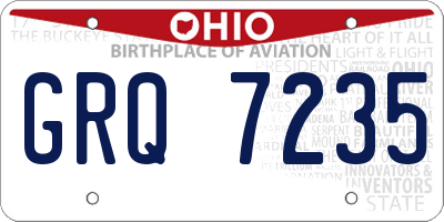 OH license plate GRQ7235