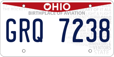 OH license plate GRQ7238