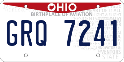 OH license plate GRQ7241