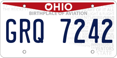 OH license plate GRQ7242